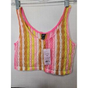 Wild Fable Women's Openwork Swing Crop Tank Top Sheer Crochet Size XX Small XXS